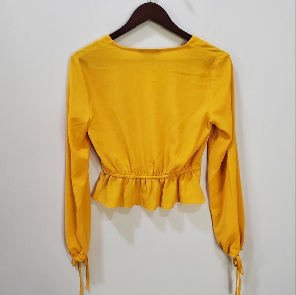 Goldenrod Tie Sleeved Blouse size 2 - Picture 4 of 4
